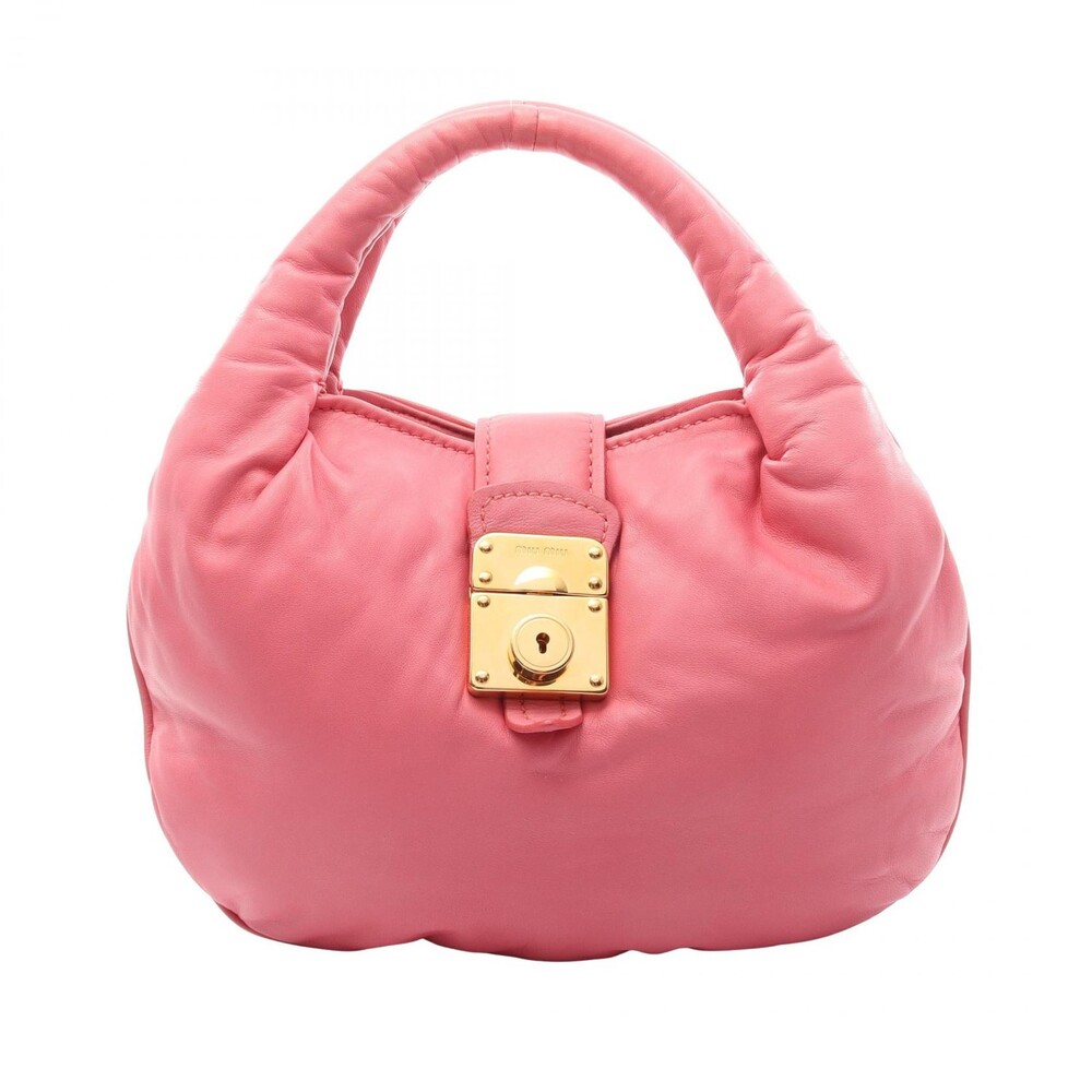 Miu Handbag Leather Pink Ghw #339341M79B